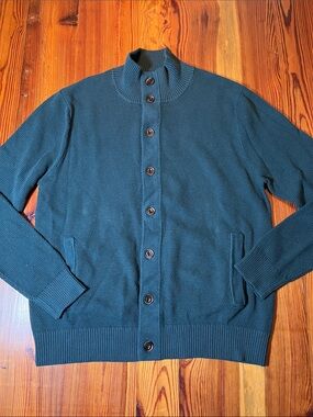 Goodfellow & Co Men's Button-Up Mock Neck Cardigan Sweater, Size Large
